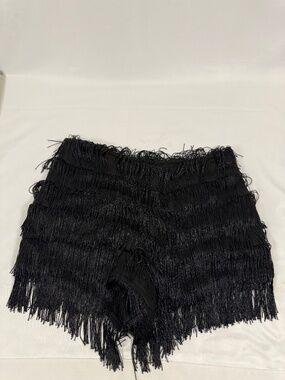Black Fringe Festival Shorty Shorts NWT Boho Western Rave Size S